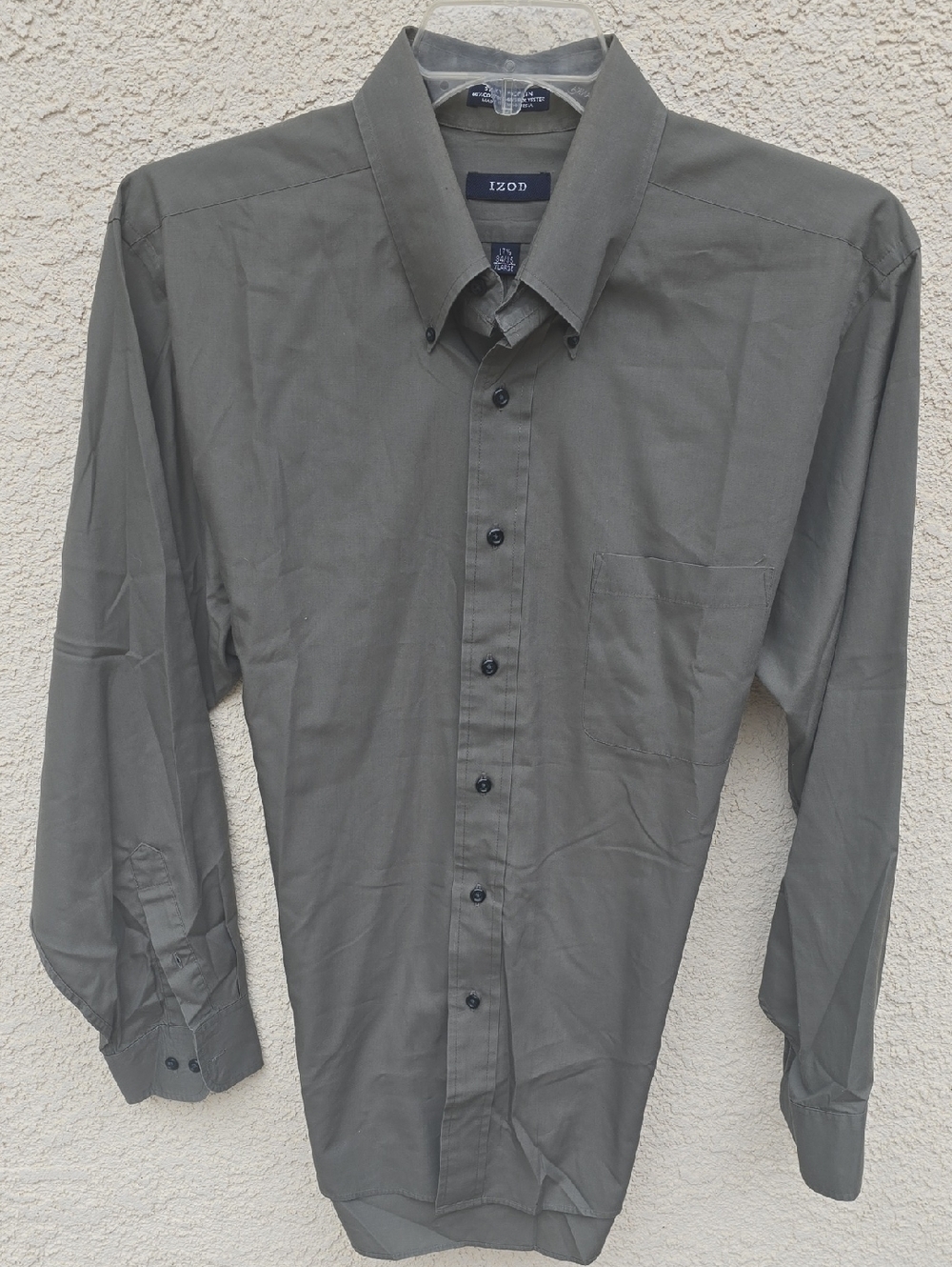 Izod Men's Button-Down Dress Shirt — Olive